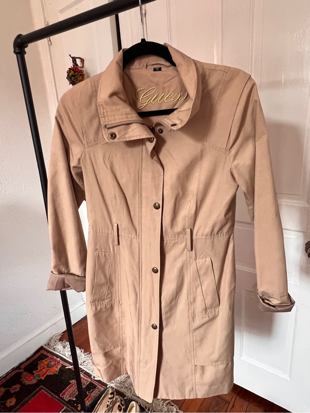 GUESS Beige Lightweight Trench Coat